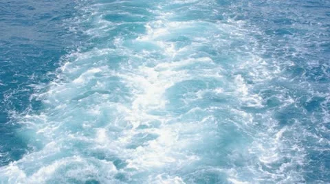 Ship trace on the water surface in sunny day Stock Footage 11154565