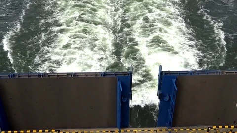 Ship track (track on the water) Stock Footage 94865944