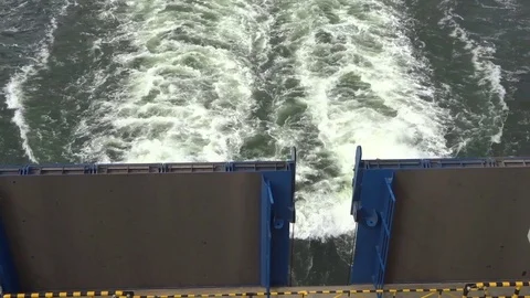 Ship track (track on the water) Stock Footage 109545529