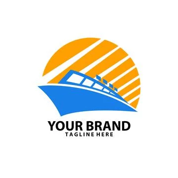 Ship transportation logo design vector Stock Illustration