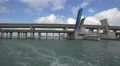 Ship under the bascule bridge in Biscayne Bay, Miami 4k or 4k+ Resolution