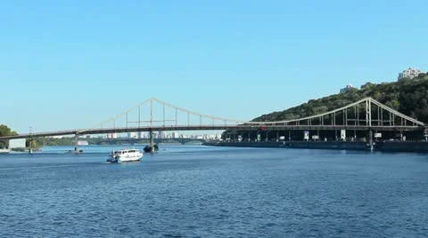 Ship Under Bridge Video stock 20442158