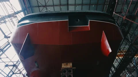 Ship is under construction at a dock Video stock 58287958