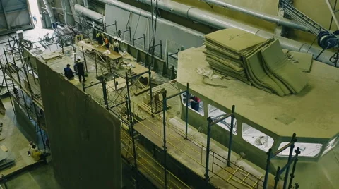 Ship is under construction at a dock Stock Footage 58288119