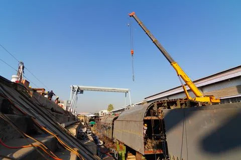 The ship is under construction Stock Photos
