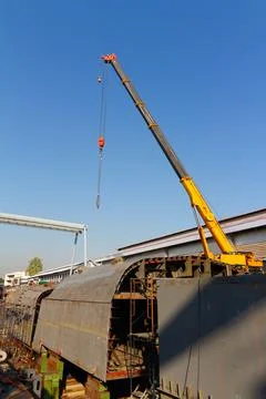 The ship is under construction Stock Photos