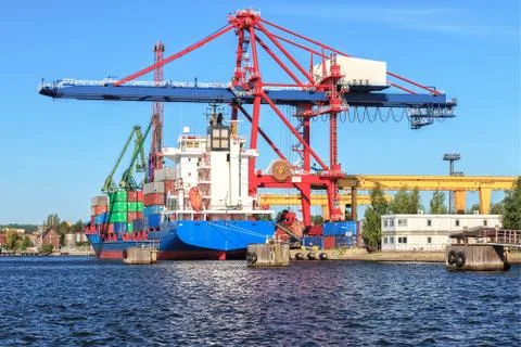 Ship under loading Stock Photos