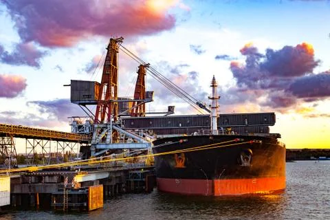 Ship under loading Stock Photos