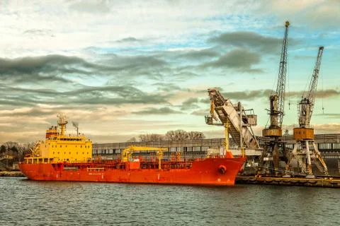 Ship under loading Stock Photos