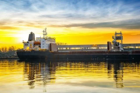 Ship under loading Stock Photos