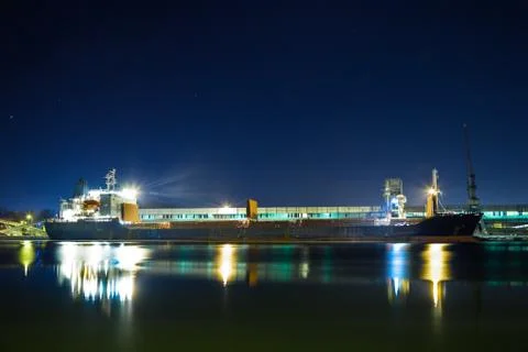 Ship under loading Stock Photos