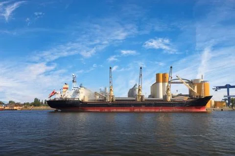 Ship under loading Stock Photos