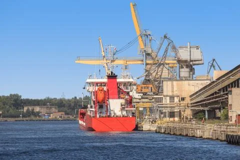 Ship under loading Stock Photos