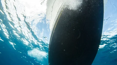 Ship is under the water Stock Footage 105440140