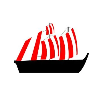 Ship. Vector illustration. Isolated object on a white background. Flat. Stock Illustration