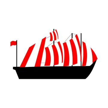 Ship. Vector illustration. Isolated object on a white background. Flat. Stock Illustration