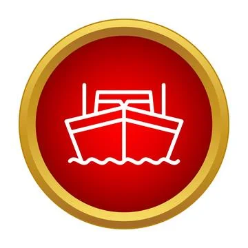 Ship vessel icon in red circle graphic Ilustração Stock