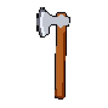 Ship viking axe pixel art vector illustration Illustrazione stock