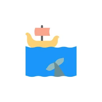 Ship, Viking, ocean icon. Simple color vector elements of saving marine icons Stock Illustration
