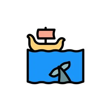 Ship, Viking, ocean icon. Simple color with outline vector elements of saving Stock Illustration
