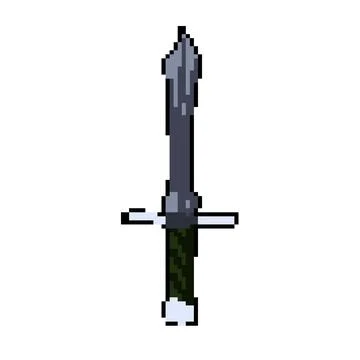 Ship viking sword pixel art vector illustration Stock Illustration