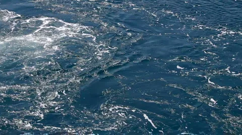 Ship wake on the blue sea Video stock 5070754