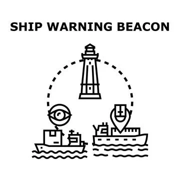 Ship warning beacon and navigation system concept Stock Illustration