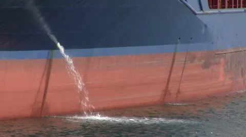 Ship water discharge Video stock 12713104