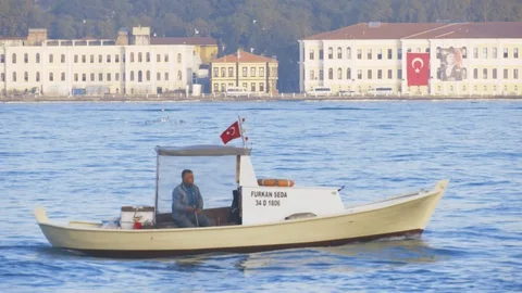 Ship on the water Stock Footage 93403173