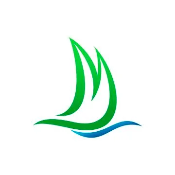 Ship Wave Initial M Sail Shape Lettermark Graphic Stock Illustration