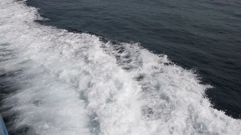 Ship waves foam 4K Stock Footage 80474410