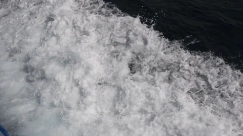 Ship waves foam 4K Video stock 80475236