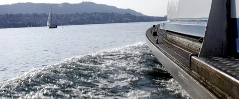 Ship Waves Side Stock Footage 91733381