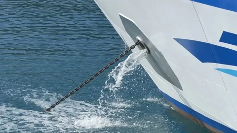 Ship is Weighing Anchor Stock Footage 77357076