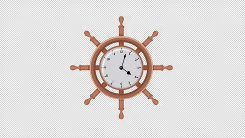 Ship Wheel Clock Animation Stock Footage 269781605