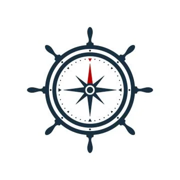 Ship wheel compass rose design Stock-Illustration