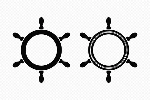Ship Wheel Frame Set, Vector Illustration. Nautical Badge and Round Emblem .. Ilustração Stock