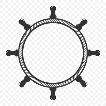 Ship Wheel Frame, Vector Illustration. Nautical Badge and Round Emblem Bord.. 스톡 일러스트