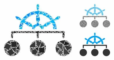 Ship wheel hierarchy Composition Icon of Bumpy Parts Illustrazione stock