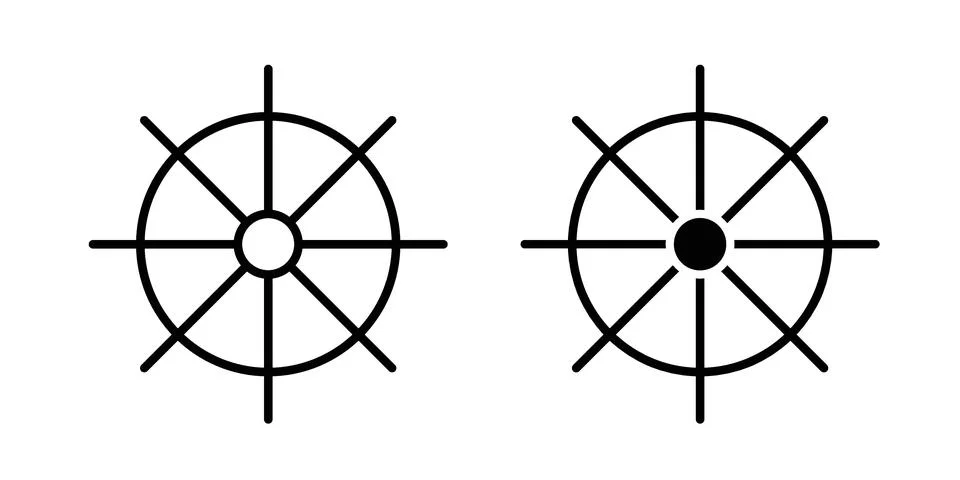 Ship wheel icon black vector isolated on white Stock Illustration
