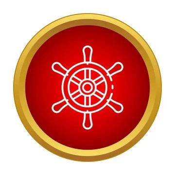 Ship wheel icon creating maritime navigation concept Stock Illustration