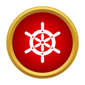 Ship wheel icon representing nautical navigation and control Stockillustratie