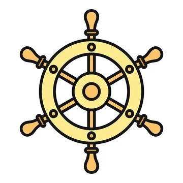 Ship wheel icon representing navigation and leadership Stock Illustration