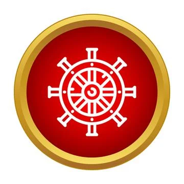 Ship wheel icon symbolizing navigation and direction Stock Illustration