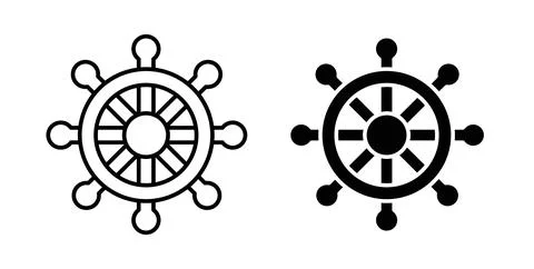 Ship wheel icon vector art Illustrations Stock Illustration