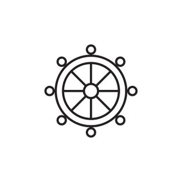 Ship wheel icon vector on white background Stock Illustration