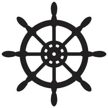 Ship wheel icon on white background. flat style. nautical icon for your web s Stock Illustration