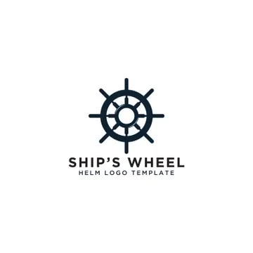 Ship wheel logo design template Stock Illustration