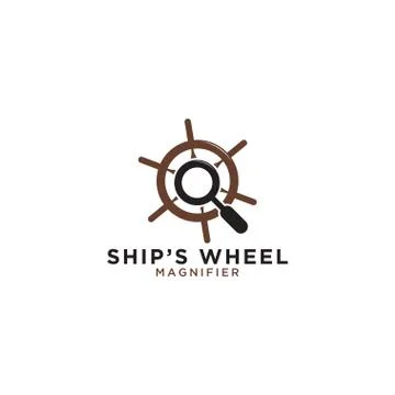 Ship wheel logo design template Stock Illustration