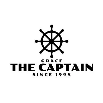 Ship wheel logo design template Stock Illustration